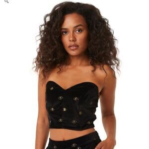 BNWT - MISA GEROGIA BUSTIER BLACK VELVET CORET TOP